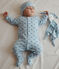 Baby-Bodyjama aus Doppeljersey mit Walen blau TOUDOU/ ALASKA