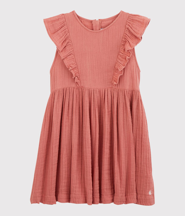 Kleid aus Bio-Baumwollgaze f&uuml;r M&auml;dchen rosa