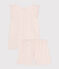 Kurzer Kinderpyjama aus Baumwolle mit Blumenmuster MARSHMALLOW/ PANTY