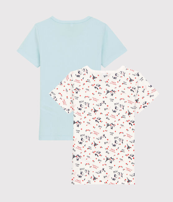 2er-Set kurzärmelige T-Shirts aus Bio-Baumwolle mit Paris-Print für Mädchen variante 1