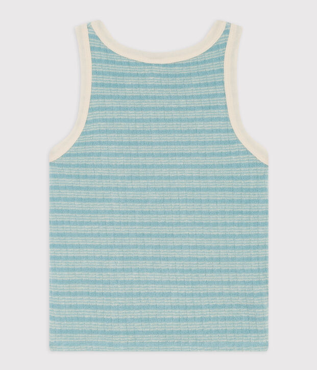 Kinder-Cardigan aus Frottee f&uuml;r M&auml;dchen gr&uuml;n/naturfarben