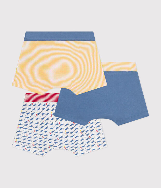 3er-Set Kinder-Boxershorts aus Baumwolle mit Raketen-Motiv vielfarbig