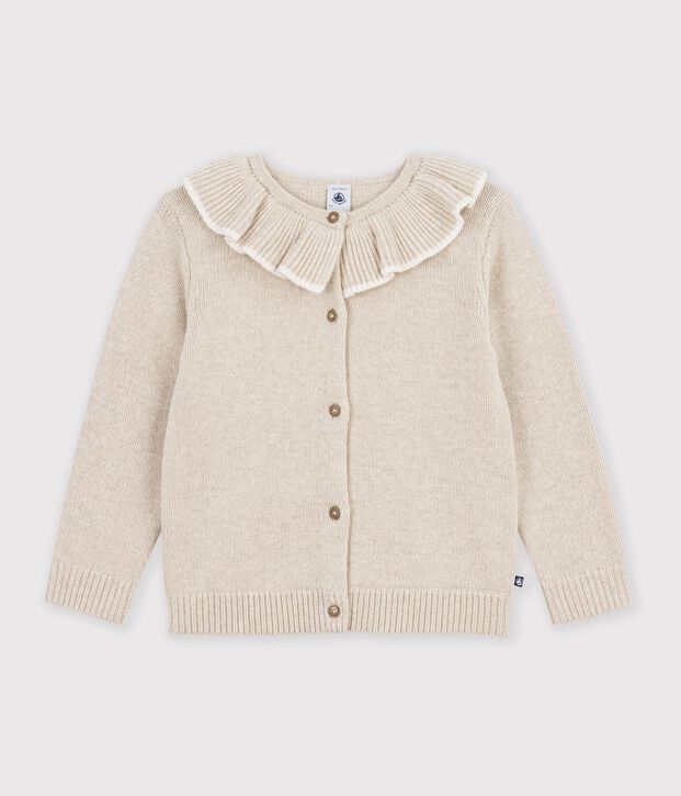 Kinder-Cardigan aus einfarbiger Wolle und Baumwolle MONTELIMAR CHINE