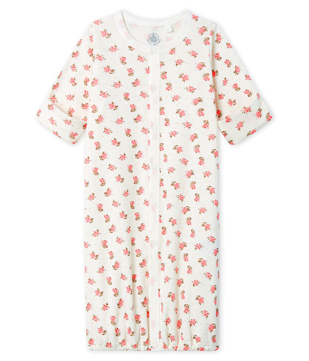 Kombi-Overall aus Rippstrick f&uuml;r Babys weiss/rosa/vielfarbig