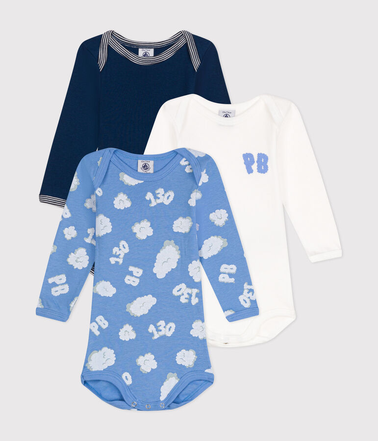 3er-Set lang&auml;rmelige Baby-Bodys aus Baumwolle vielfarbig