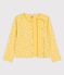 Gemusterter Cardigan aus Baumwolle für Mädchen gelb ORGE/weiss MARSHMALLOW