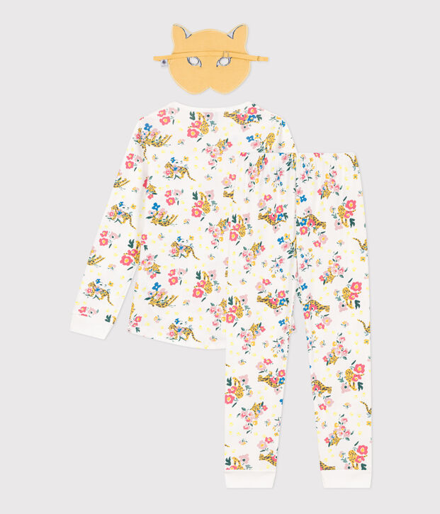 Kost&uuml;mierungs-Pyjama aus Baumwolle mit leuchtendem Printmotiv und Panthermaske f&uuml;r Kinder weiss/vielfarbig