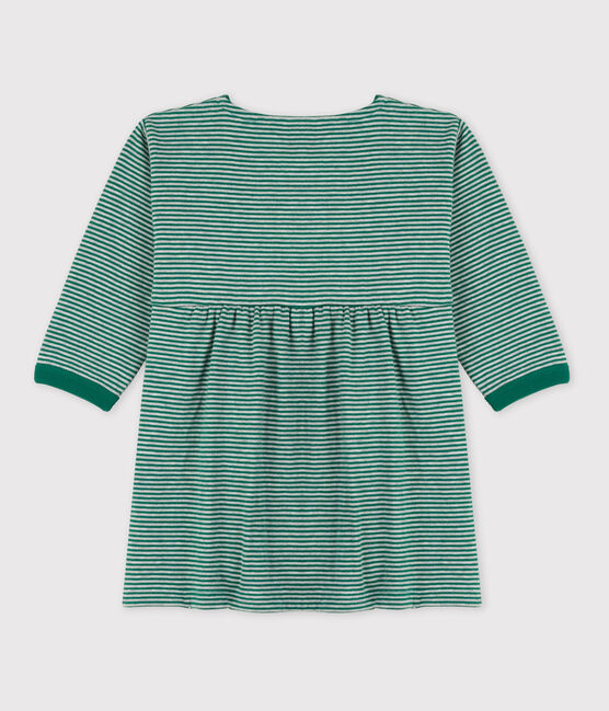 Langärmeliges Kleid aus Doppeljersey mit Ringelstreifen EVERGREEN/ FUMEE