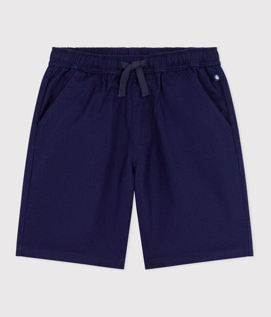 Kinder-Bermudashorts aus einfarbiger Baumwolle blau SOIR