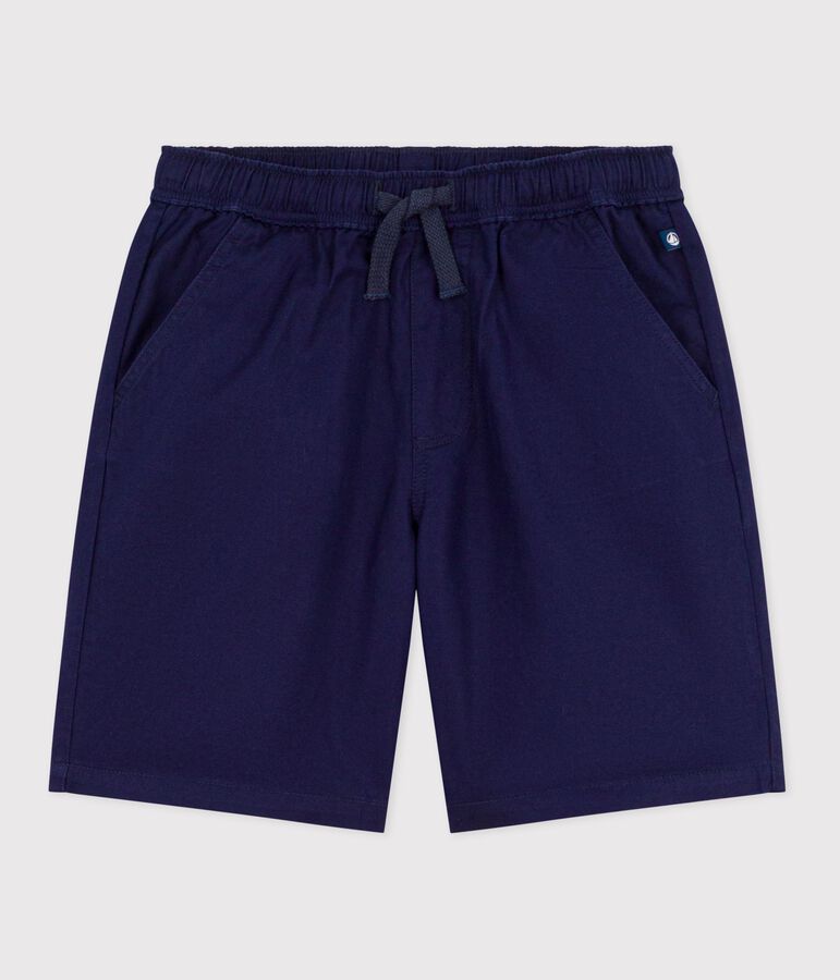 Kinder-Bermudashorts aus einfarbiger Baumwolle blau
