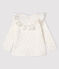 Langärmelige Baby-Bluse für Mädchen weiss MARSHMALLOW/grau ARGENT