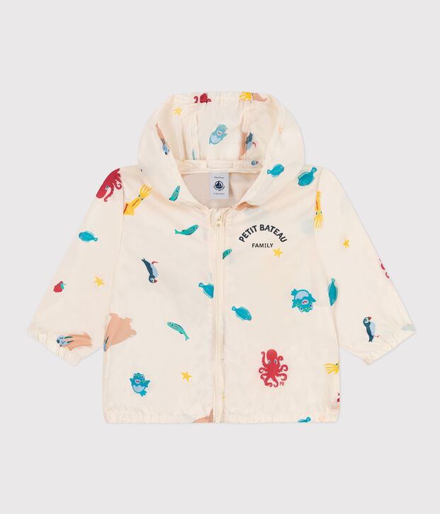 Baby-Windjacke aus recyceltem Polyester mit UV-Schutz naturfarben/vielfarbig