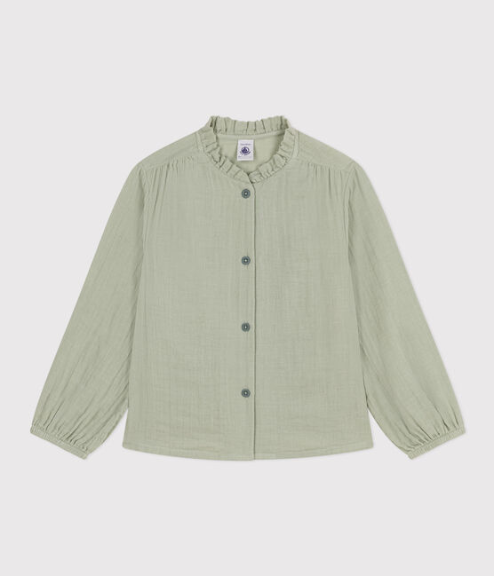 Kinder-Bluse aus Musselin für Mädchen grün HERBIER