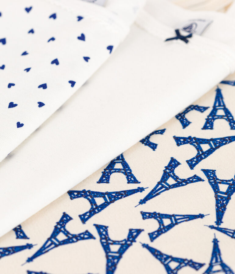 3er-Set Spaghetti-Tops aus Baumwolle mit Paris-Motiv f&uuml;r M&auml;dchen vielfarbig
