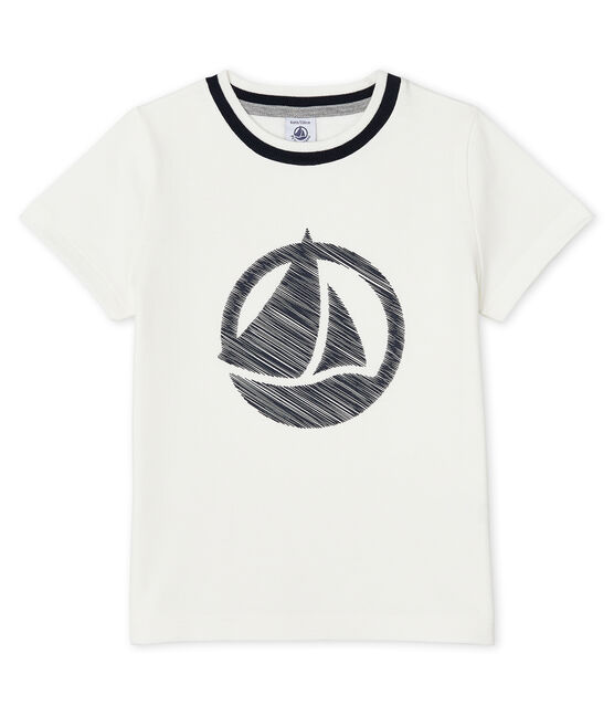 Kurzärmliges T-Shirt für Jungen weiss MARSHMALLOW