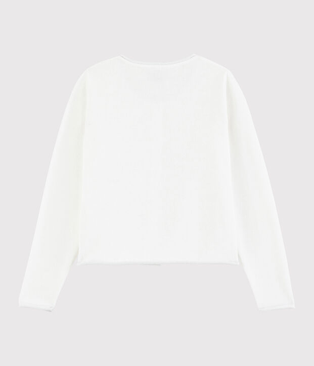 Kinder-Cardigan aus Baumwoll-Strick f&uuml;r M&auml;dchen weiss