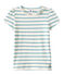 Geringeltes Mädchen-T-Shirt weiss MARSHMALLOW/blau MIMI