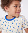 Kurzärmeliges Kinder-T-Shirt aus bedruckter Baumwolle blau AVALANCHE/weiss PERSE