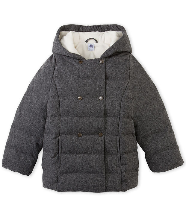 M&auml;dchen-Winterjacke aus wasserabweisendem Flanell grau