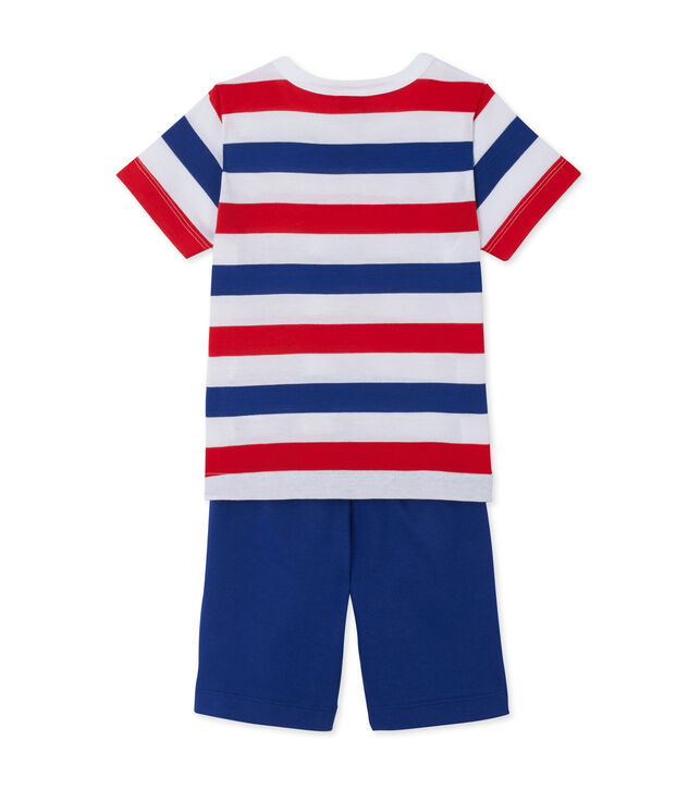 Pyjacourt gar&ccedil;on en jersey ray&eacute; weiss/blau/weiss