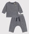 Zweiteiliges Baby-Set aus Nicki blau SMOKING/weiss MARSHMALLOW