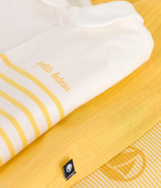 2-teiliges Newborn-Set mit Kurzoverall und Wickeltuch weiss MARSHMALLOW/ ORGE