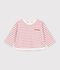 Lang&auml;rmeliges Baby T-Shirt aus Baumwolle mit Streifen. rosa/naturfarben