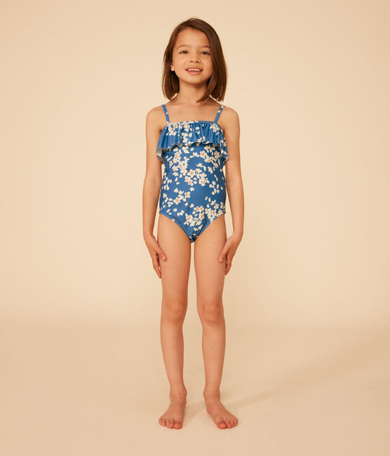 Kinder-Badeanzug mit Printmotiv für Mädchen blau BEACH/ MULTICO