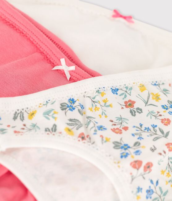 3er-Set Slips aus Baumwolle mit Blumenmuster für Mädchen variante 1