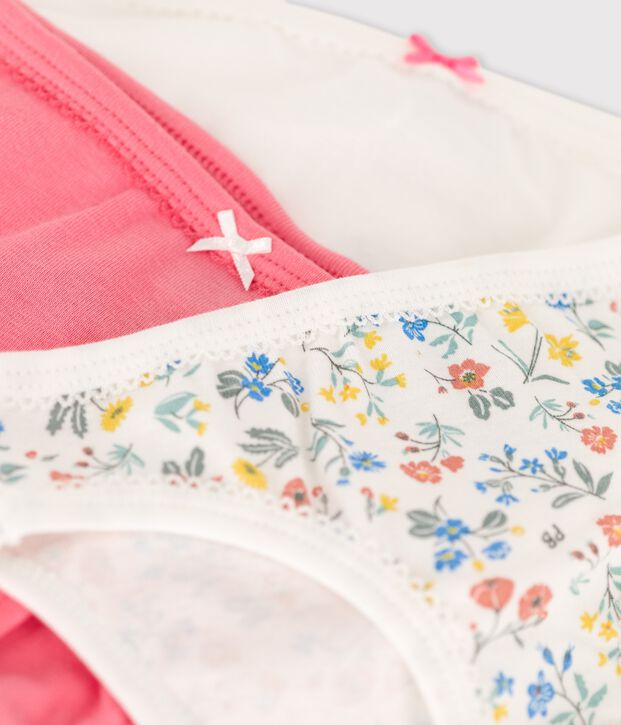 3er-Set Slips aus Baumwolle mit Blumenmuster f&uuml;r M&auml;dchen vielfarbig