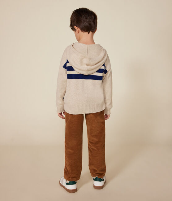 Kinder-Kapuzenpullover aus Wolle und Baumwolle für Jungen weiss AVALANCHE/ MEDIEVAL