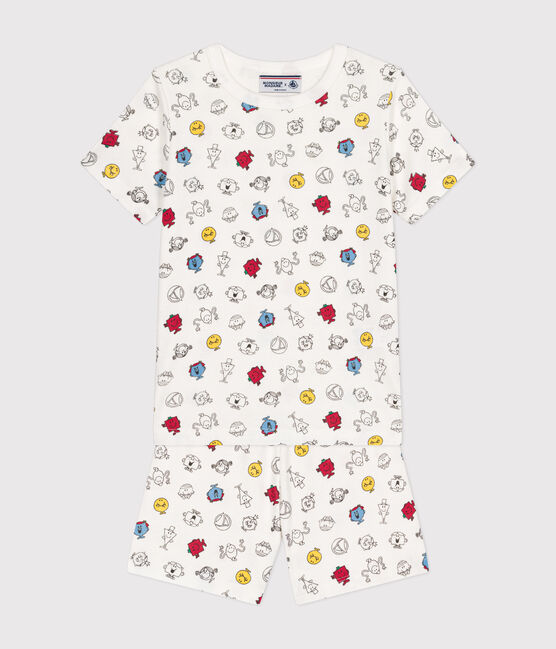 Kinder-Kurzpyjama Mr. Men und Little Miss aus Baumwolle weiss MARSHMALLOW/weiss MULTICO
