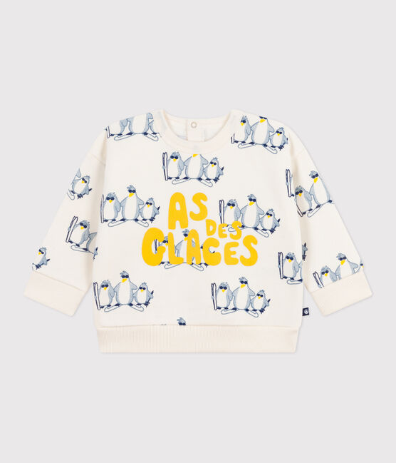 Baby-Sweatshirt aus Baumwolle mit Pinguin-Motiv MILK/ MULTICO