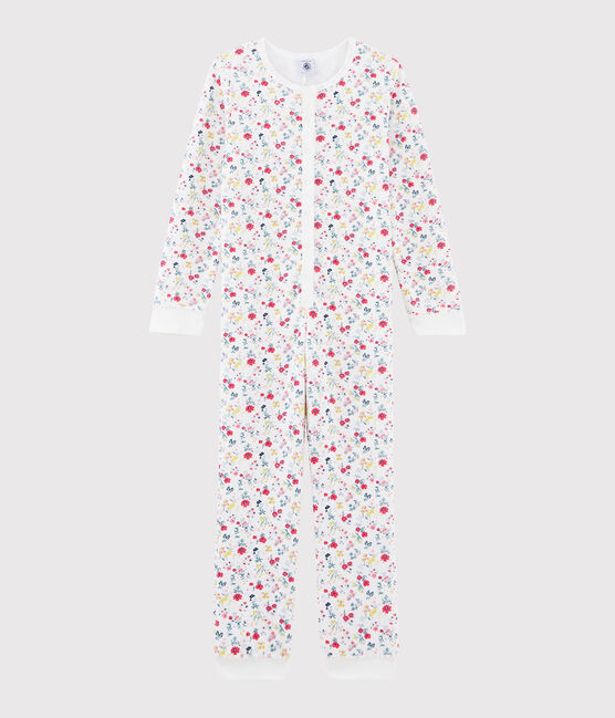 Overall mit Blumenmuster aus Frottee für Mädchen weiss MARSHMALLOW/weiss MULTICO