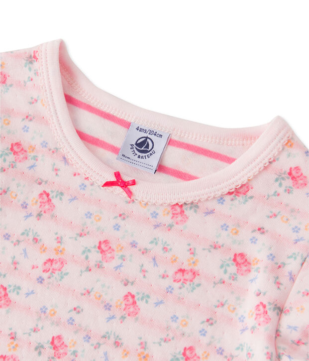Wendbarer M&auml;dchen-Schlafanzug aus gedoppeltem Jersey rosa/rosa/vielfarbig