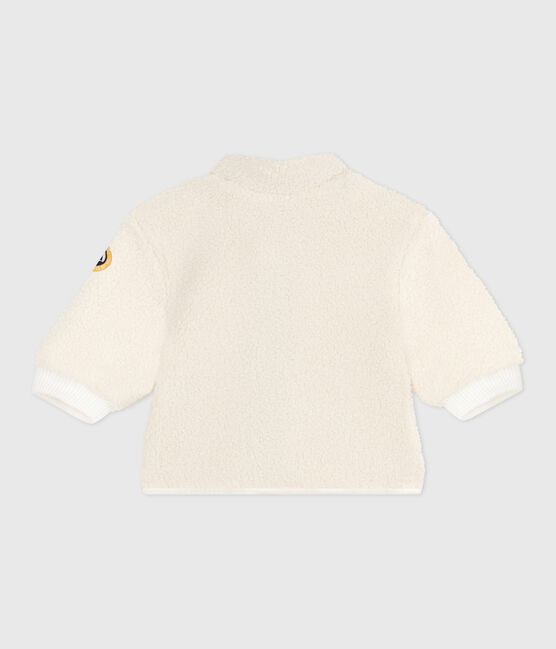 Wattierter Baby-Mantel mit Kapuze aus Sherpa MILK/ MULTICO