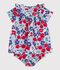 Kurz&auml;rmeliges Babykleid aus Baumwolle und dazu passender Bloomer mit Blumenmuster weiss/vielfarbig