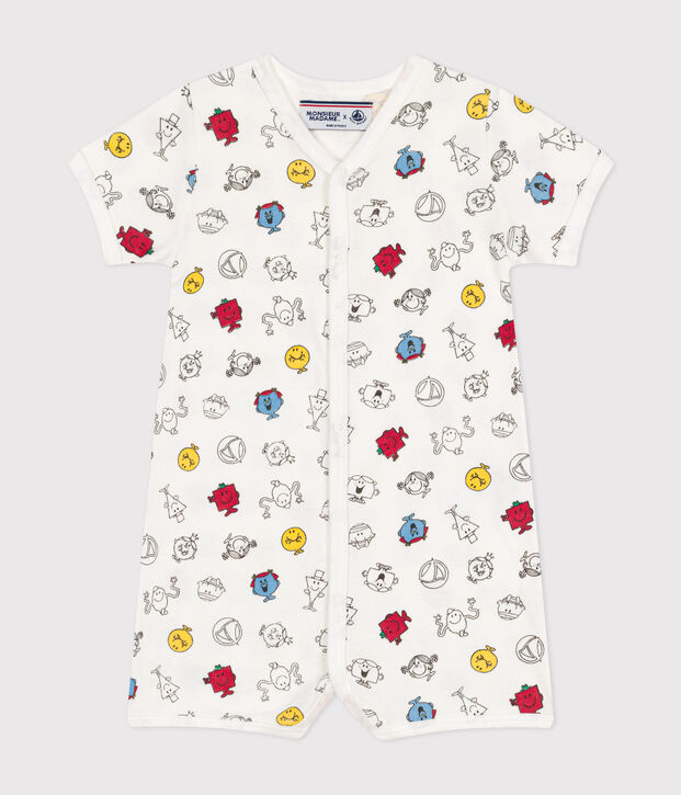 Baby Kurzoverall mit Mr. Men und Little Miss -Print aus Baumwolle weiss/vielfarbig