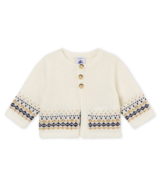 Baby Jungen Strickjacke mit Jacquard-Motiv weiss MARSHMALLOW