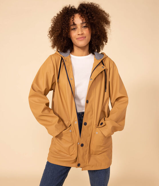 Regenjacke aus recyceltem Material und Bio-Baumwolle beige TOURONE