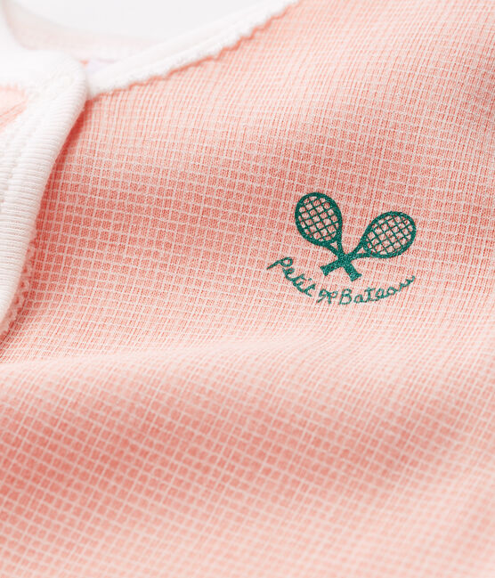Baby-Strampler in Rippstrick für Mädchen rosa ROSAKO/weiss MARSHMALLOW