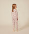 Kinder-Pyjama aus aufgerautem Molton mit Sternen und Herzen rosa SALINE/weiss MULTICO