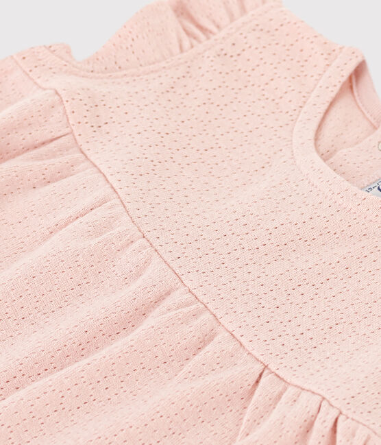 Ärmellose Baby-Bluse aus Ajour-Strick rosa SALINE