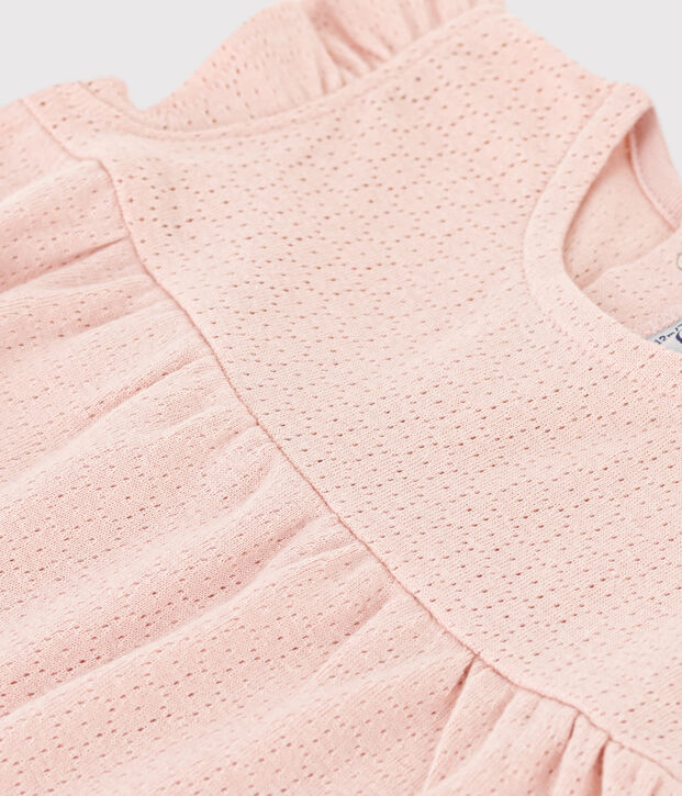 &Auml;rmellose Baby-Bluse aus Ajour-Strick rosa