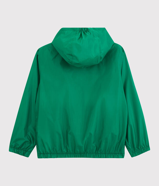 Kinder-Windjacke aus recyceltem Polyester f&uuml;r Jungen blau/gr&uuml;n