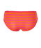 Gestreifter Damen-Slip aus Original-Rippstrick rosa GEISHA/orange FEU