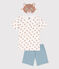 Kinderpyjama aus Baumwolle mit Leopardenmuster und Maske weiss MARSHMALLOW/weiss MULTICO