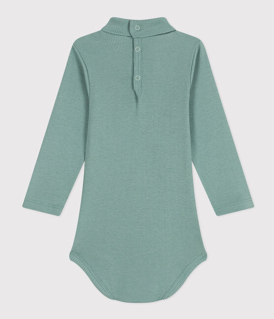 Langärmeliger Baby-Body aus Baumwolle mit Rollkragen grün PAUL