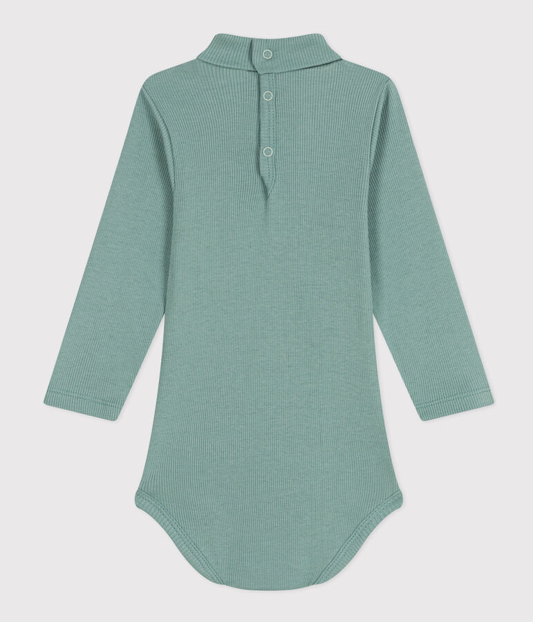 Lang&auml;rmeliger Baby-Body aus Baumwolle mit Rollkragen gr&uuml;n