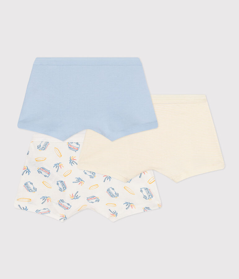 3er-Set Kinder-Boxershorts aus Baumwolle mit &uuml;berzogenem Bund mit Minibus-Motiv vielfarbig